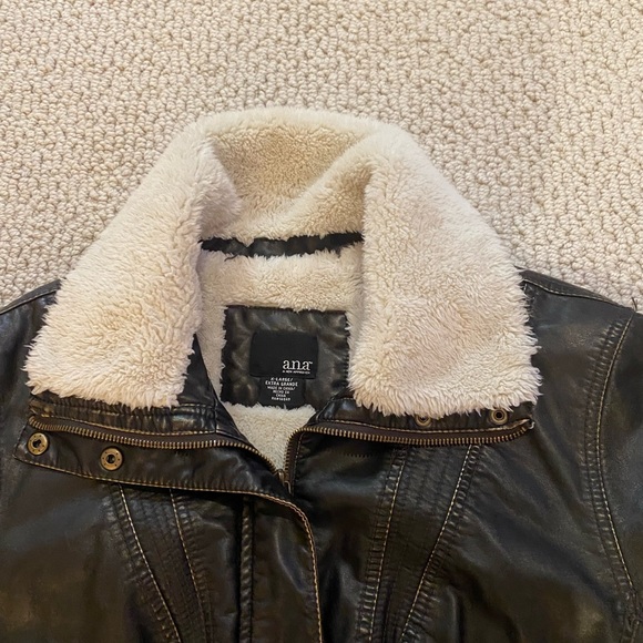 Ana brand faux leather fluffy lined coat jacket - Picture 2 of 8